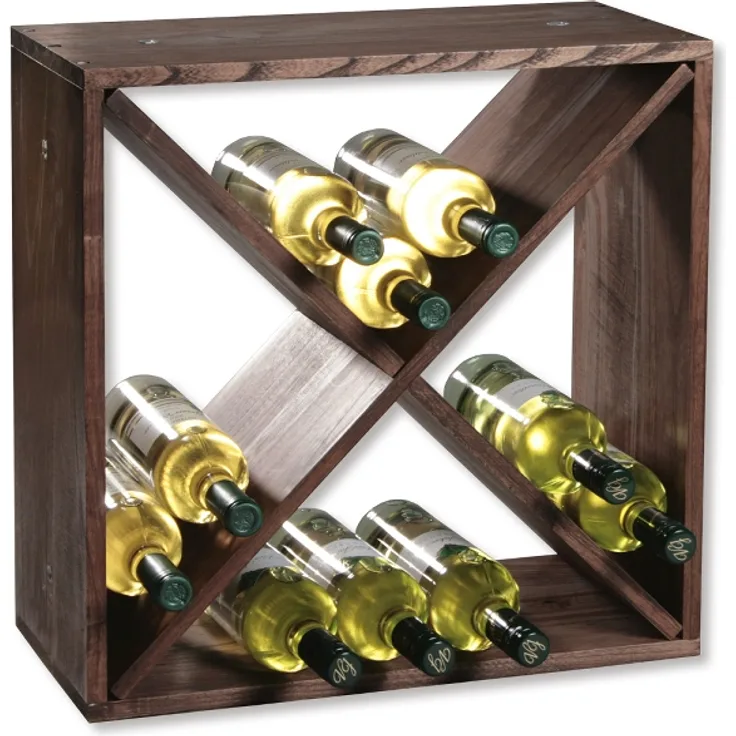 KESPER 69241 Weinregal aus Kiefernholz für 24 Flaschen, 50 x 50 x 25 cm - Weinflaschen-Regalsystem