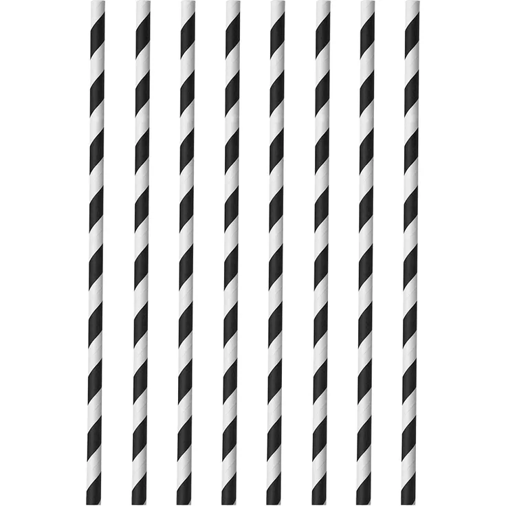 Metaltex 253131000 Trinkhalme aus Papier 40 Stück schwarz-weiss - Preisvergleich