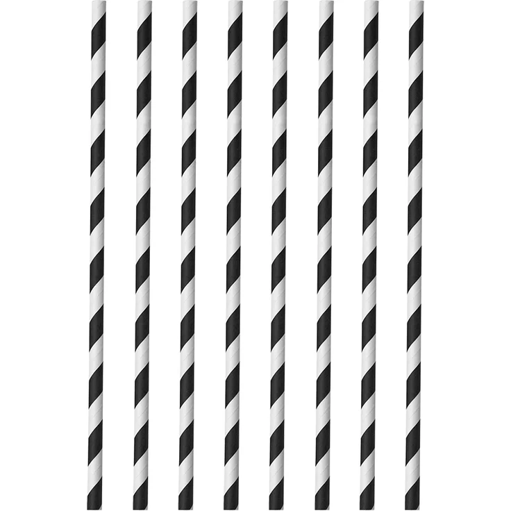 Metaltex 253131000 Trinkhalme aus Papier 40 Stück schwarz-weiss - Preisvergleich
