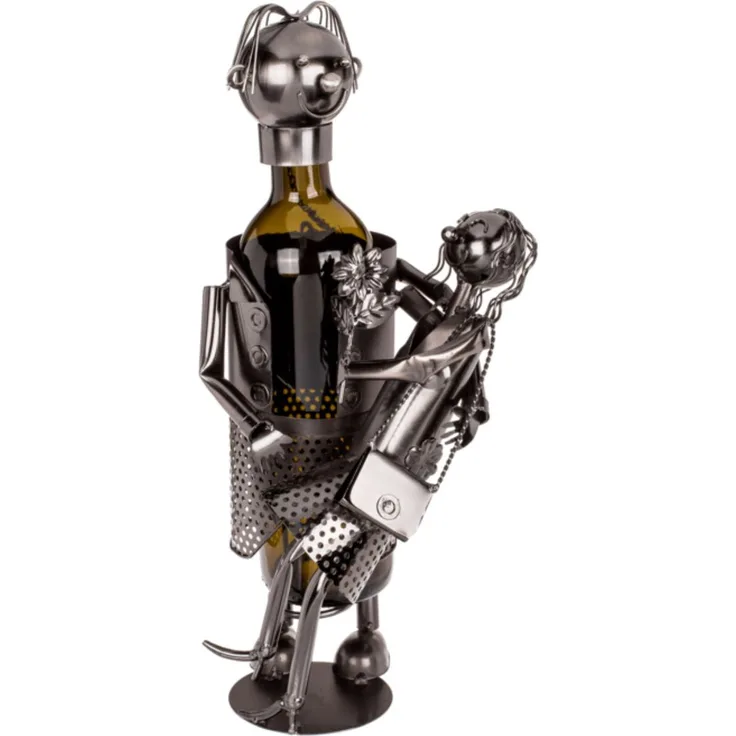 Flaschenhalter aus Metall Liebespaar für 1 Flasche Geschenk für Paare Hochzeit
