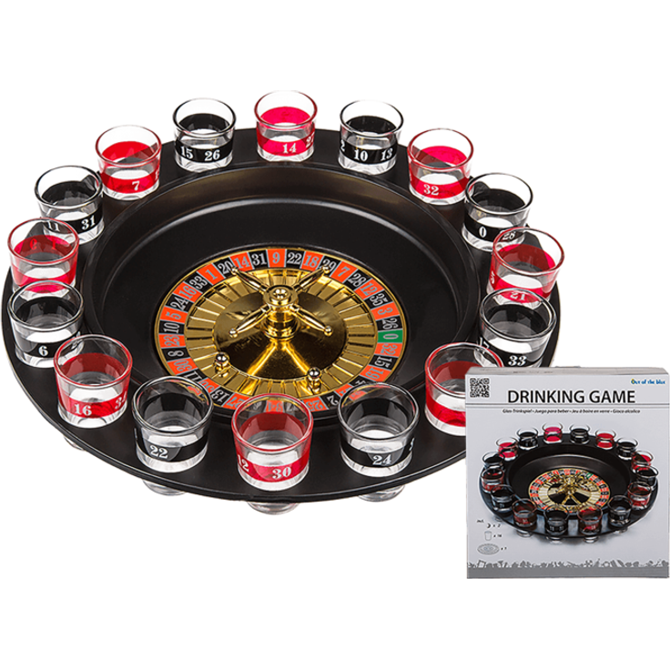 Out of the Blue Trinkspiel, Roulette, mit 16 Gläsern & 2 Kugeln