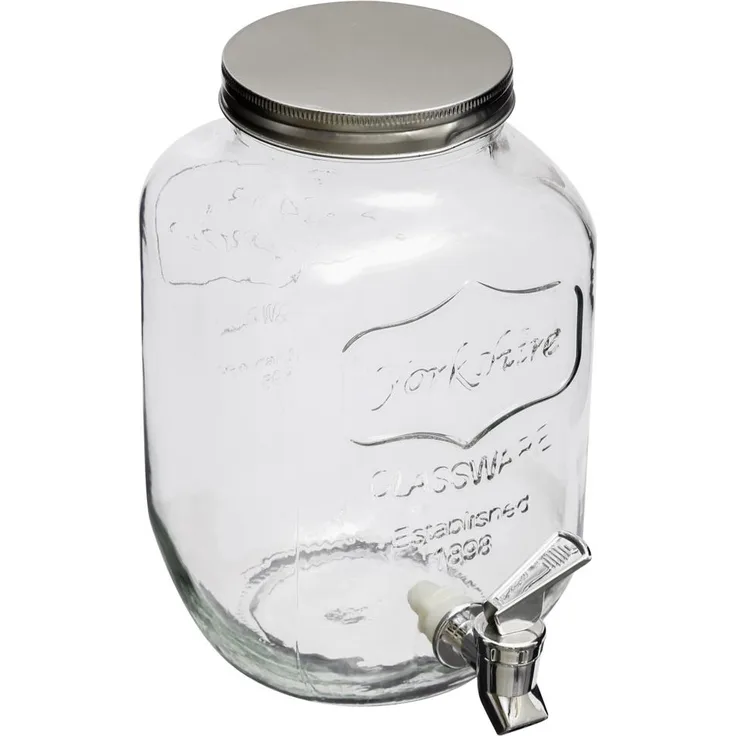 Getränkespender, Saftspender, Dispenser, ein Glas mit einem Wasserhahn 4L