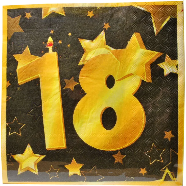 Servietten 18, 20-tlg., schwarz-gold