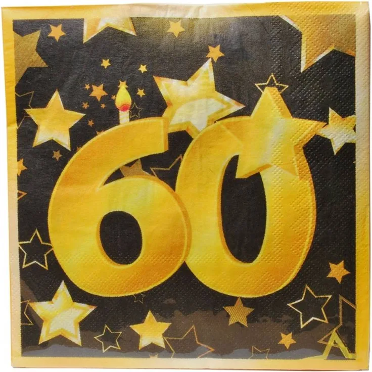 Servietten 60, 20-tlg., schwarz-gold