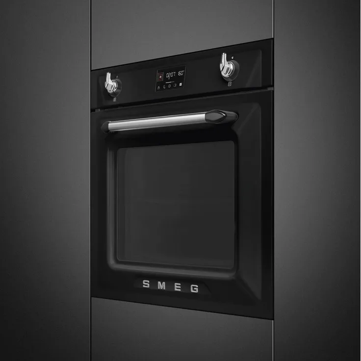 Smeg SOP6902S2PN Backofen mit Pyrolyse und Dampfunterstützung Victoria Design schwarz
