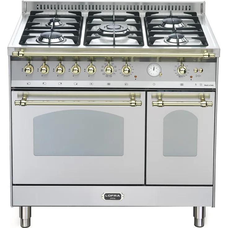 Lofra RSD 96 MFTE- CI - DOLVITA - DOUBLE OVEN 90 cm -  STAINLESS STEEL - Messing Finish