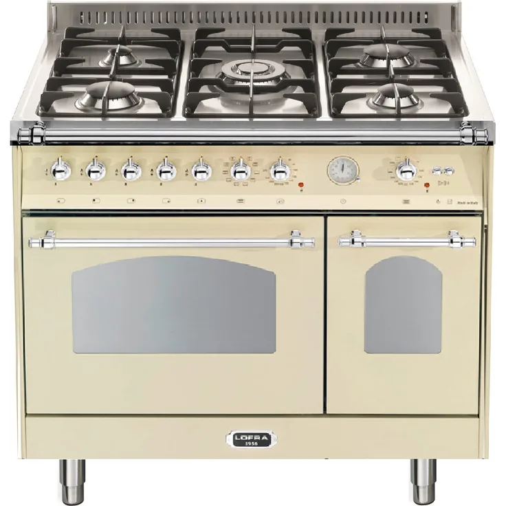 Lofra RBID 96 MFTE-CI - DOLVITA - DOUBLE OVEN 90 cm - IVORY - Chrome Finish