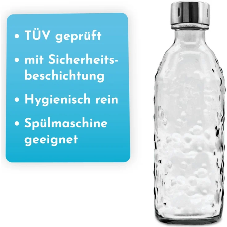 Glasflasche für Wassersprudler 0,7 l mit TWIN SECURE – Bild 3