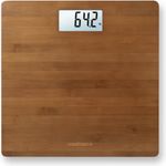 medisana PS 450 digitale Personenwaage aus Bambus bis 180 kg, Badezimmerwaage mit automatischer Abschaltung und LCD-Display