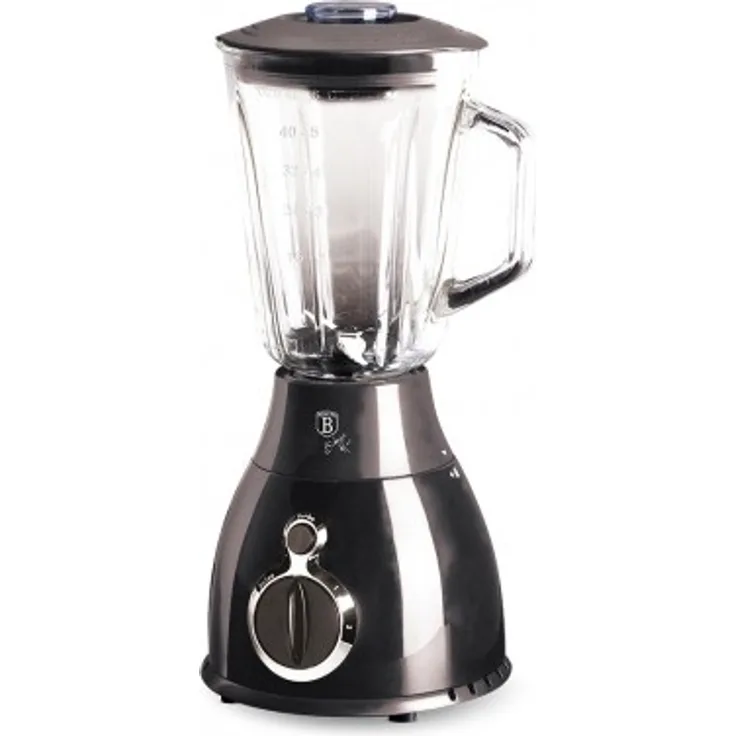 Berlinger Haus Carbon Pro Line Standmixer, 600W, 1,5 Liter, 2 Geschwindigkeitsstufen, Puls-Funktion, Glas, schwarz