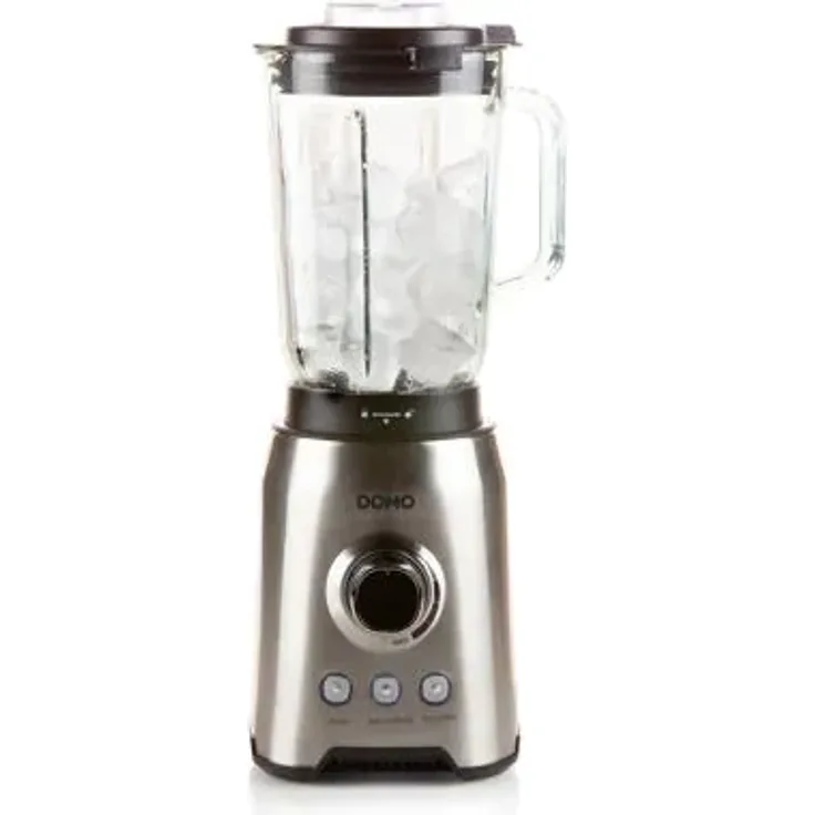 Domo DO710BL Standmixer, 1000W, 1,5L, variable Geschwindigkeitskontrolle, 20.000U-Min, mit Deckel und Messbecher, Edelstahl