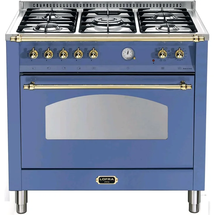 Lofra DOLVITA SINGLE OVEN 90 cm RLVG 96 MFT CI Lavandel Blue Messing Finish