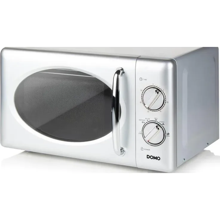 Domo DO3025 Mikrowelle, Standgerät, 900W, Garraum 25 Liter, 6 Leistungsstufen, Timer, Auftaufunktion, silber