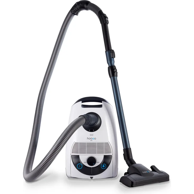hoogo B3+ Bodenstaubsauger mit Beutel, 850 Watt, 11 m Aktionsradius, HEPA-Filter H14, weiß