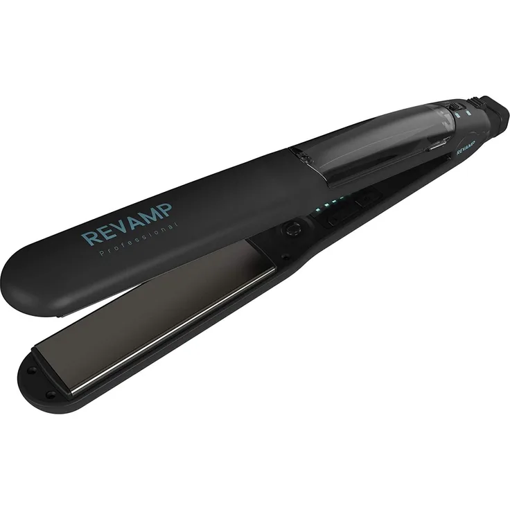 REVAMP ST-1600-EU Progloss Steamcare Haarglätter, Ionen-Technologie, max. 230 °C, Keramikbeschichtung, schwarz-matt