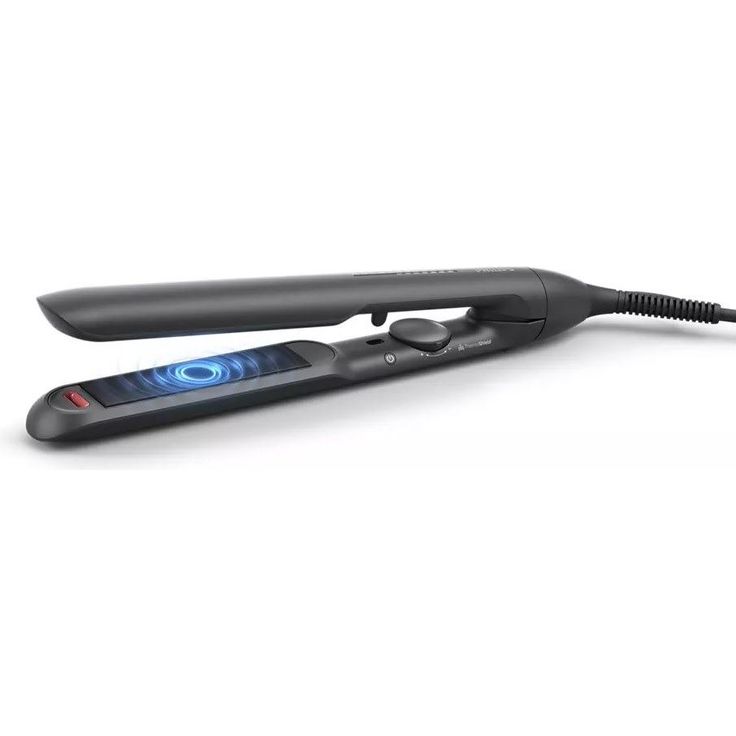 Philips BHS510-00 5000 Glätteisen, Ionen-Funktion, Temperatureinstellrad, 12 Temperaturstufen, inkl. hitzebeständige Ablagematte, schwarz – Bild 1