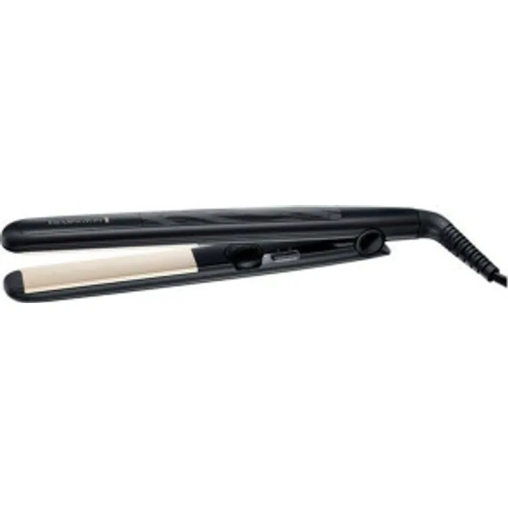 Remington S 3500 Haarglätter, 43 Watt, bis max. 230 °C, stufenlose Temperaturregelung, Verriegelungsfunktion, Spannungsanpassung, Ionen-Technologie, federnde Platten, inkl. Aufbewahrungstasche, schwarz