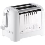 Dualit LITE P&P Gloss 2-Schlitz-Toaster, 1100 Watt, inkl. Krümelschublade, Edelstahl, Kunststoff, weiß