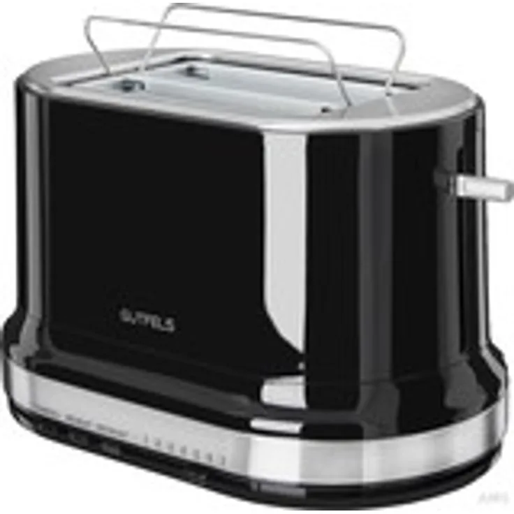 Gutfels TOAST 2010 S 2-Schlitz-Toaster, 870 Watt, Defrost-Funktion und integriertem Brötchenaufsatz, sw-inox