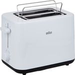 Braun HT 1010 WH 2-Schlitz-Toaster, 1000 Watt, 8 Bräunungsstufen, Röstgradelektronik, Kunststoff, weiß