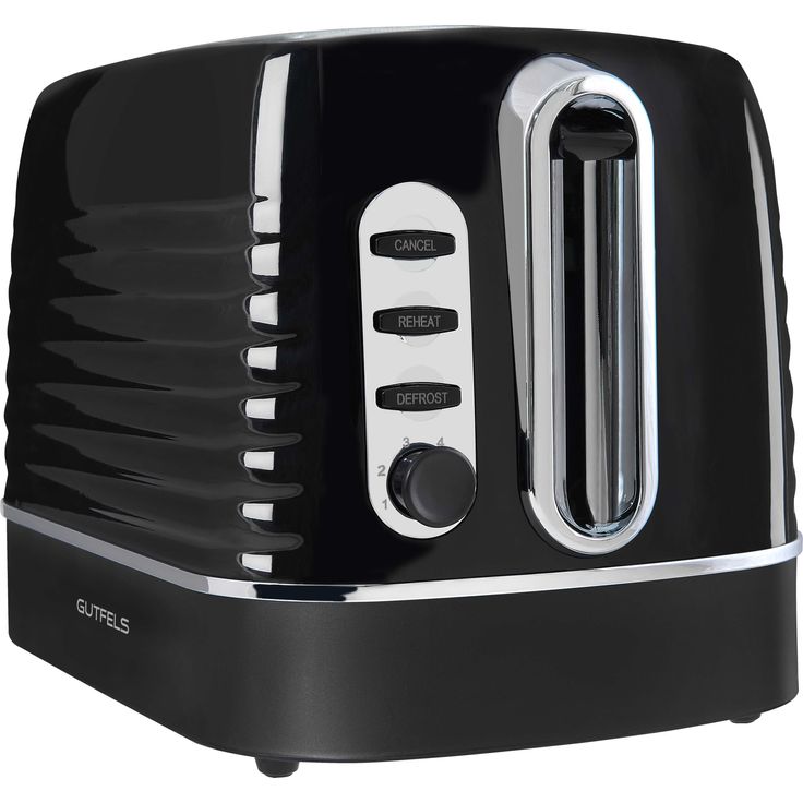 Gutfels TOAST 3300 C 2-Schlitz-Toaster, 1050 Watt, integrierter Brötchenaufsatz, Toast-Zentrierung, schwarz, inox