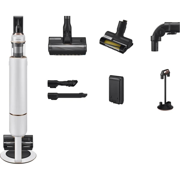 Samsung Bespoke Jet complete VS20A95843W-WA Handstaubsauger, 60 min Akkubetrieb, freistehende Absaug- und Ladestation, inkl. 2 Bodendüsen, Misty White – Bild 2