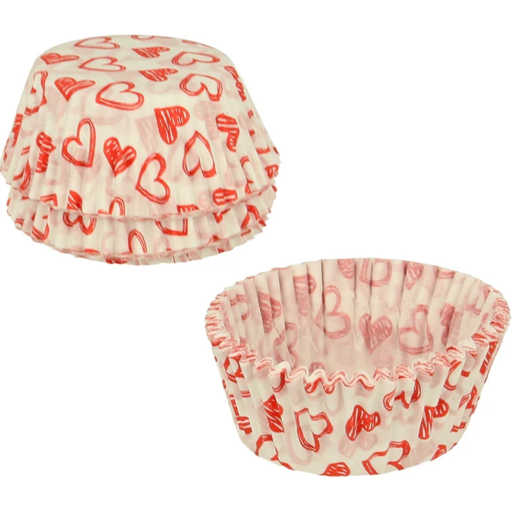 METALTEX 257782000 Muffin Backförmchen Dekor Herz Ø 6,5 cm, 60 Stück