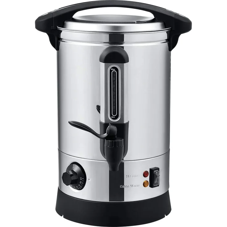 Juskys 51007 Teramo Glühweinkocher, Einkochautomat, 1500 Watt, 7 Liter, elektrisch, mit Zapfhahn, Thermostat, Überhitzungsschutz, Edelstahl