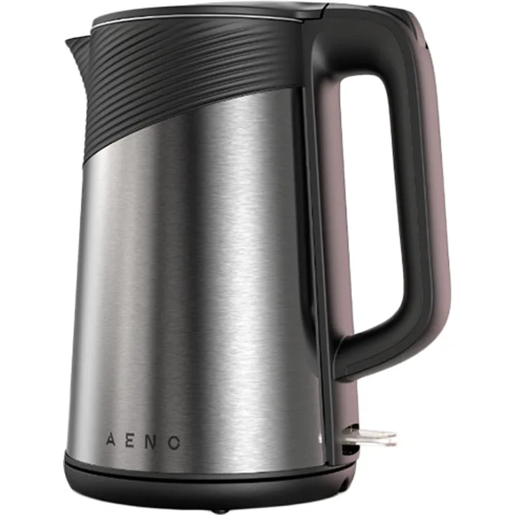 Aeno EK3 Wasserkocher, 1.7L, 2200 Watt, 360° drehbar, automatische Abschaltung, doppelwandig, edelstahl, schwarz