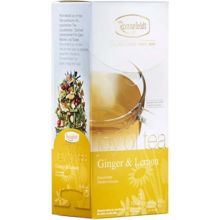 Joy of Tea Ginger & Lemon Kräutertee 15 Teebeutel (Caddy) 60g : 1er Packung