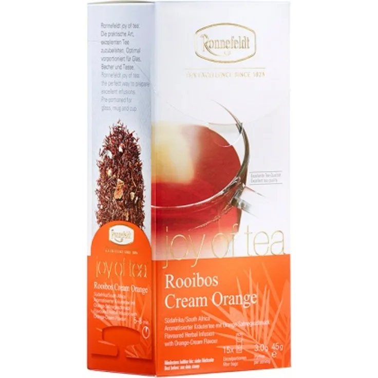 Joy of Tea Rooibos Cream Orange aromat. Kräutertee 15 Teebeutel (Caddy) 45g : 1er Packung