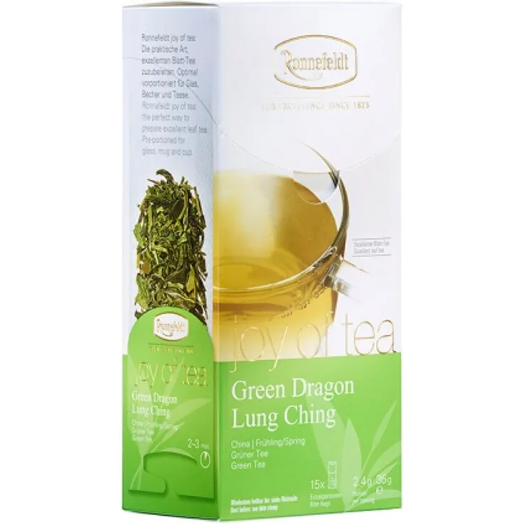 Joy of Tea Lung Ching grüner Tee 15 Teebeutel (Caddy) 36g : 1er Packung