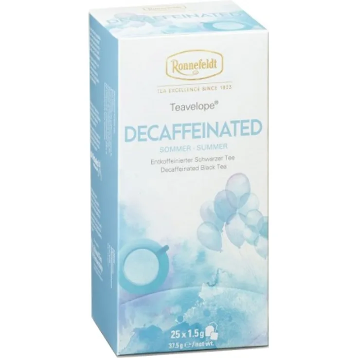 Teavelope Decaffeinated schwarzer Tee Entkoffeiniert 25 Teebeutel 37,5g : 1er Packung