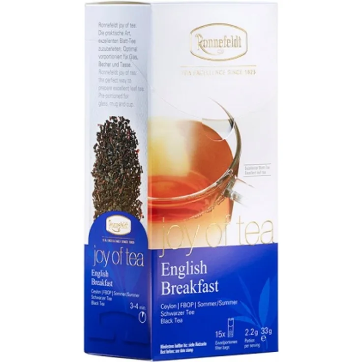 Joy of Tea English Breakfast schwarzer Tee 15 Teebeutel (Caddy) 33g : 1er Packung