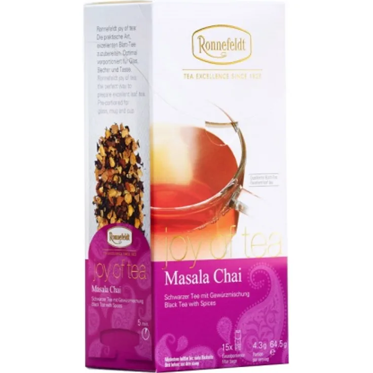 Joy of Tea Masala Chai schw. Tee Gewürzmischung 15 Teebeutel (Caddy) 64,5g : 1er Packung