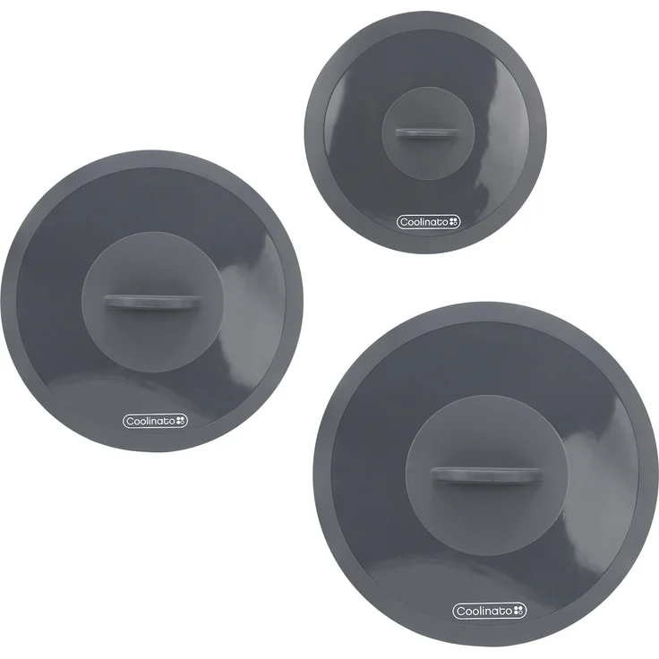 COOLINATO Frischhaltedeckel-Set aus Platin-Silikon wiederverwendbar 3tlg. - Preisvergleich – Bild 1