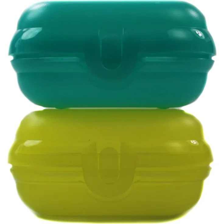 TUPPERWARE To Go Mini-Twin helltürkis + gelb Gr.1 Brotdose