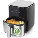 Emerio AF-126323 Heißluftfritteuse, ohne Fett, 1450 Watt, LED-Display, Touch, 8 Kochprogramme, 5 Liter, silber, schwarz