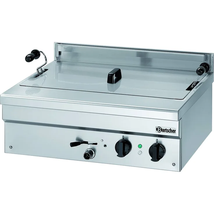 Bartscher Elektro BF 21E Gastro-Fritteuse, 6800 Wattt, Kontrollleuchte, Thermostat, mit Fett, Edelstahl