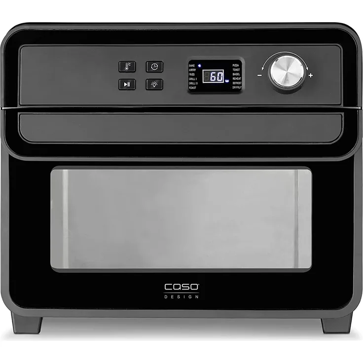 Caso Design AirFry Chef 1700 Heißluftfritteuse, ohne Fett, 1700 Watt, 22 Liter, 12 Automatikprogramme, Timer, Innenraumbeleuchtung, schwarz
