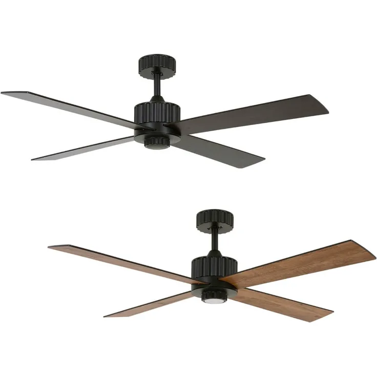 Energiespar Deckenventilator Newport Schwarz mit LED