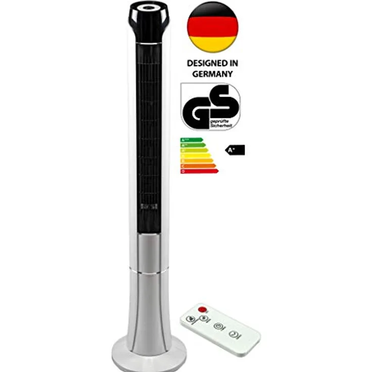 JUNG TVE24 Turmventilator 120cm mit Fernbedienung, Ventilator, Säulenventilator, Luftkühler 45W