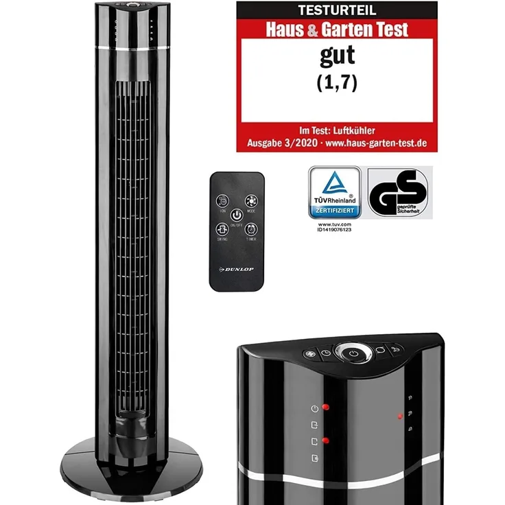 JUNG TVE20 Ventilator + Fernbedienung, Turmventilator Säulenventilator Lüfter