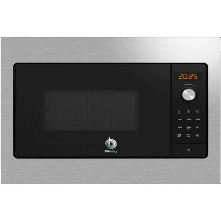 Balay 3CG5142X3 Mikrowelle mit Grill, Einbaugerät, 20 L Garraum, 800W, 5 Leistungsstufen, edelstahl, schwarz