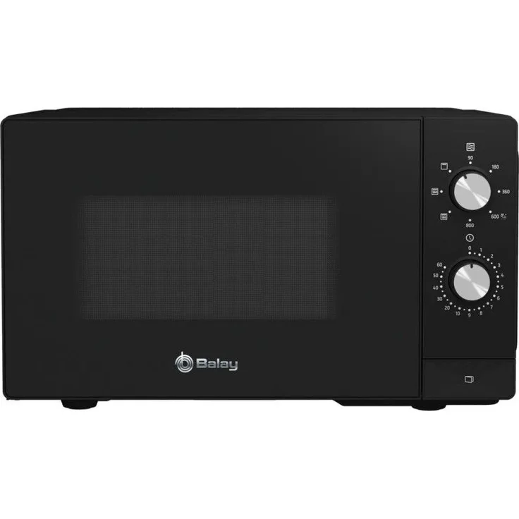 Balay 3WG3112X2 Mikrowelle mit Grill, Standgerät, 20 Liter Garraum, 800 W, Drehregler, schwarz