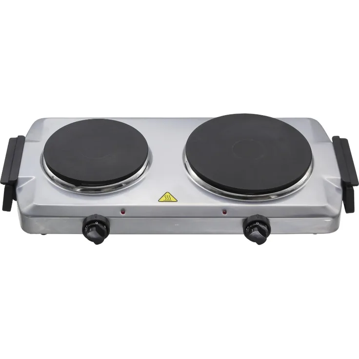 Kochplatte Doppel 1000 + 1500 Watt Silber