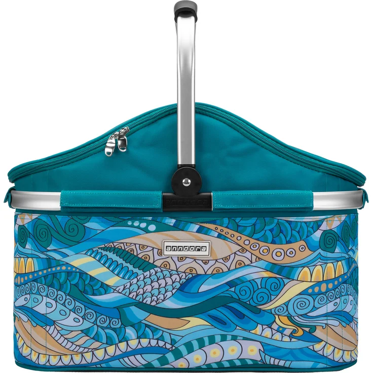 anndora Kühlkorb, Isolier-Einkaufskorb OCEAN, mit Reißverschluß, 25 Liter, 48 x 30 x 25-33 cm, blau – Bild 1