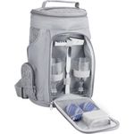 BRUBAKER Kühltasche für 2 Flaschen Wein und Champagner bis 1,5 l, gepolsterte Weinkühltasche - Picknicktasche, 20 x 36 x 17 cm, Polyester, silber