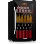 Klarstein Beersafe XXL Onyx Getränkekühlschrank, freistehend, schwarz, Panoramaglastür, Energieklasse E