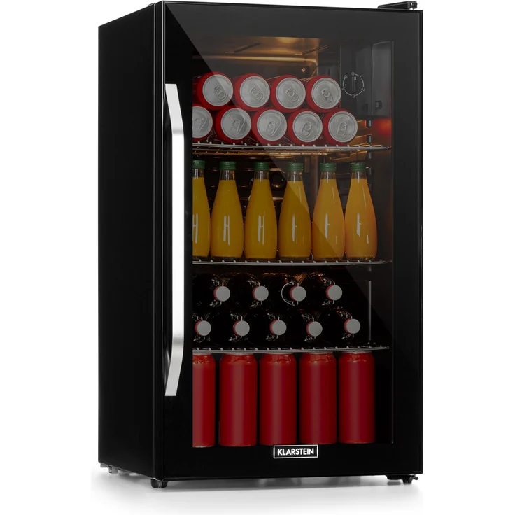 Klarstein Beersafe XXL Onyx Getränkekühlschrank, freistehend, schwarz, Panoramaglastür, Energieklasse E – Bild 1